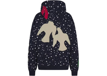 SKIMS x Cactus Plant Flea Market Cotton Fleece Oversized Hoodie Navy Dove Snow Print