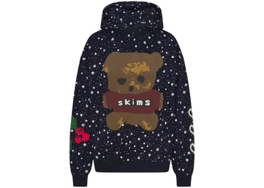 SKIMS x Cactus Plant Flea Market Cotton Fleece Oversized Hoodie Navy Dove Snow Print