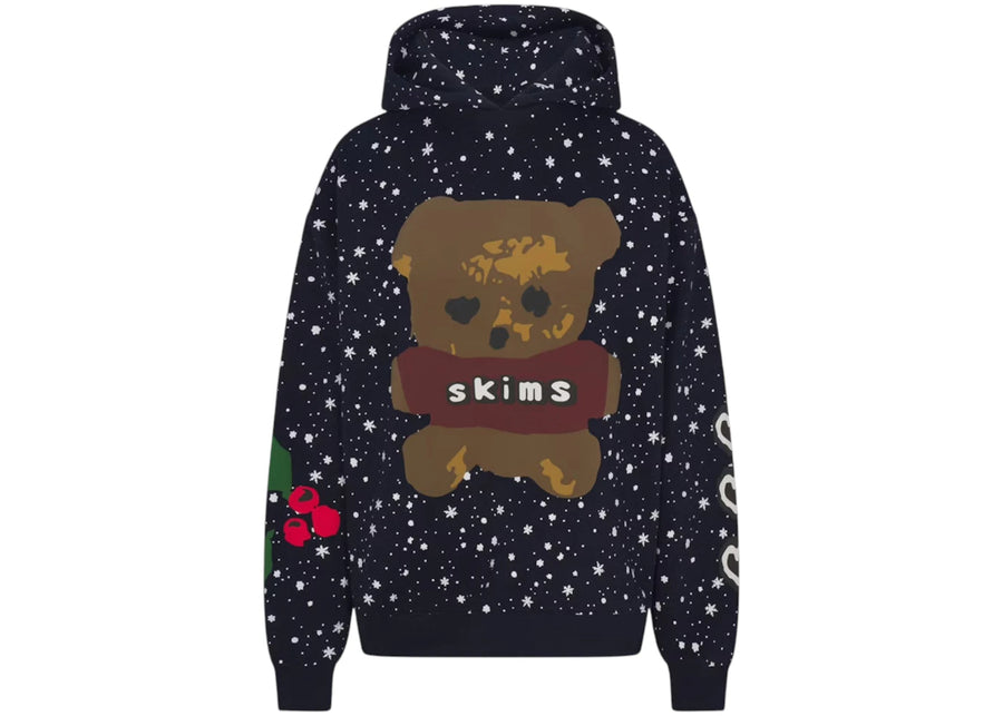 SKIMS x Cactus Plant Flea Market en molleton de coton oversize imprimé bleu marine et blanc cassé