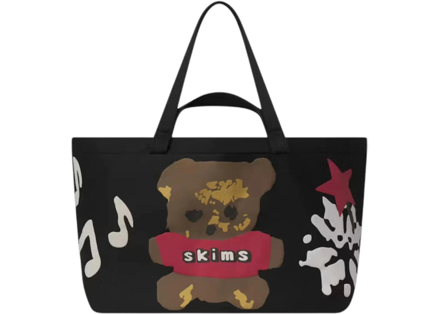 SKIMS x Cactus Plant Flea Market Women's Cotton Fleece Jumbo Tote Onyx Teddy Bear Print