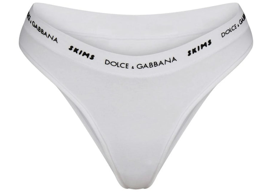 SKIMS x Dolce&amp;Gabbana String échancré en jersey de coton Snow