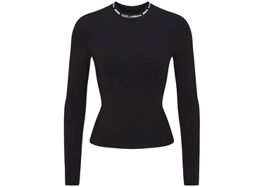 SKIMS x Dolce&Gabbana Cotton Jersey Long Sleeve T-Shirt Onyx