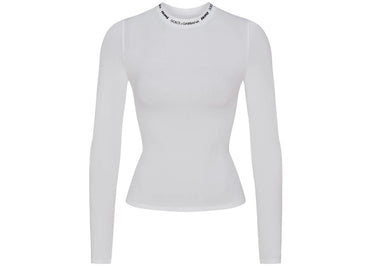 SKIMS x Dolce&Gabbana Cotton Jersey Long Sleeve T-Shirt Snow