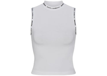 Débardeur SKIMS x Dolce&amp;Gabbana en jersey de coton à col montant, couleur neige