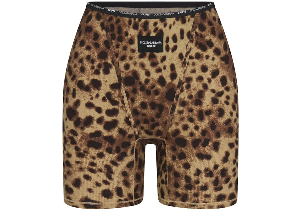 SKIMS x Dolce&Gabbana Cotton Rib Boxer Leopard
