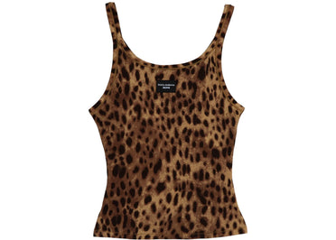 SKIMS x Dolce&Gabbana Cotton Rib Scoop Tank Leopard