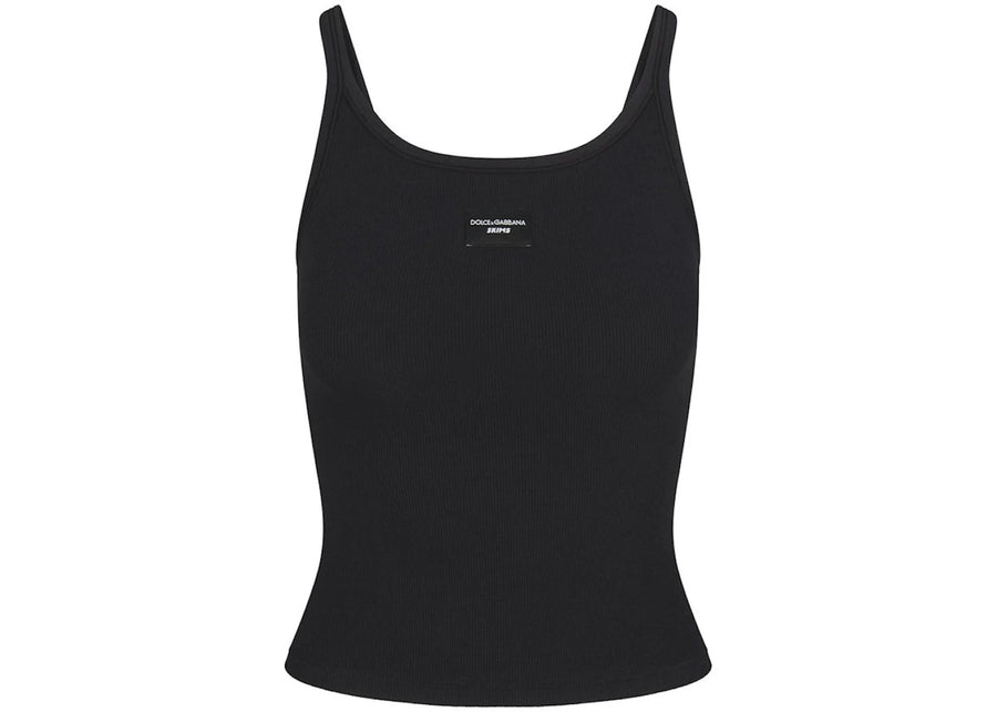 SKIMS x Dolce&amp;Gabbana Cotton Rib Scoop Tank Onyx