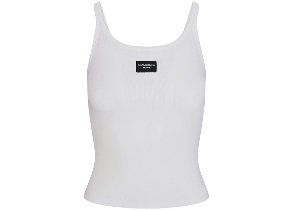 SKIMS x Dolce&Gabbana Cotton Rib Scoop Tank Snow