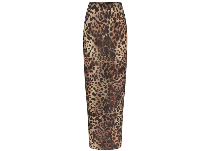 Jupe longue transparente SKIMS x Dolce&amp;Gabbana à imprimé léopard