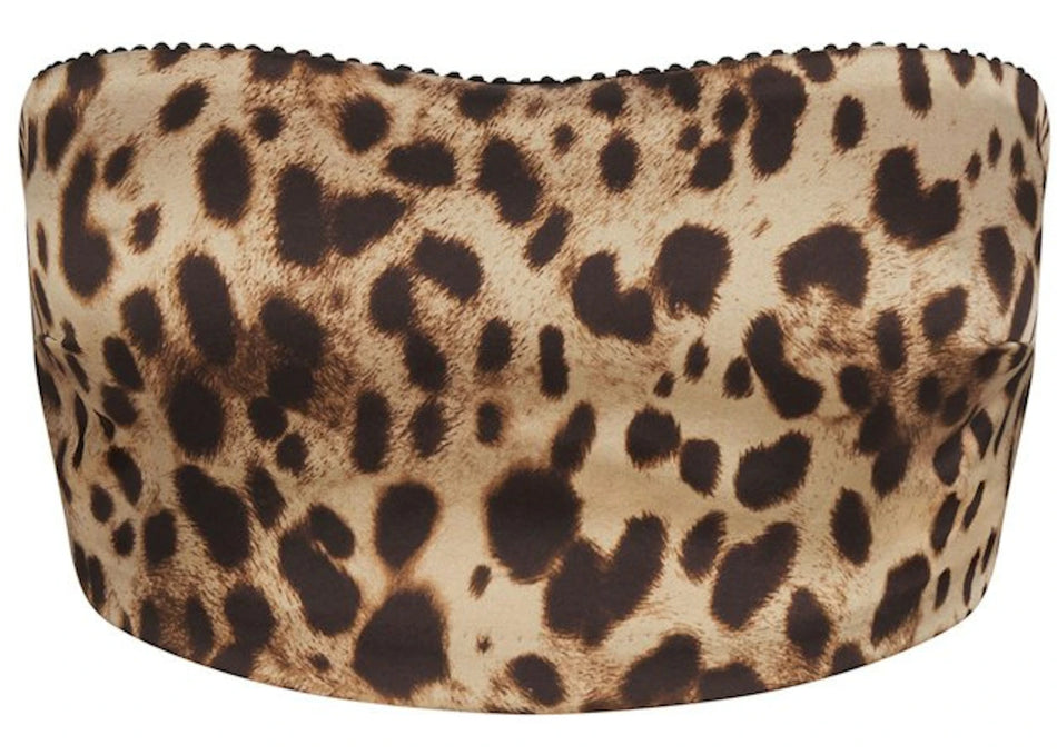 SKIMS x Dolce&Gabbana Silk Bandeau Leopard