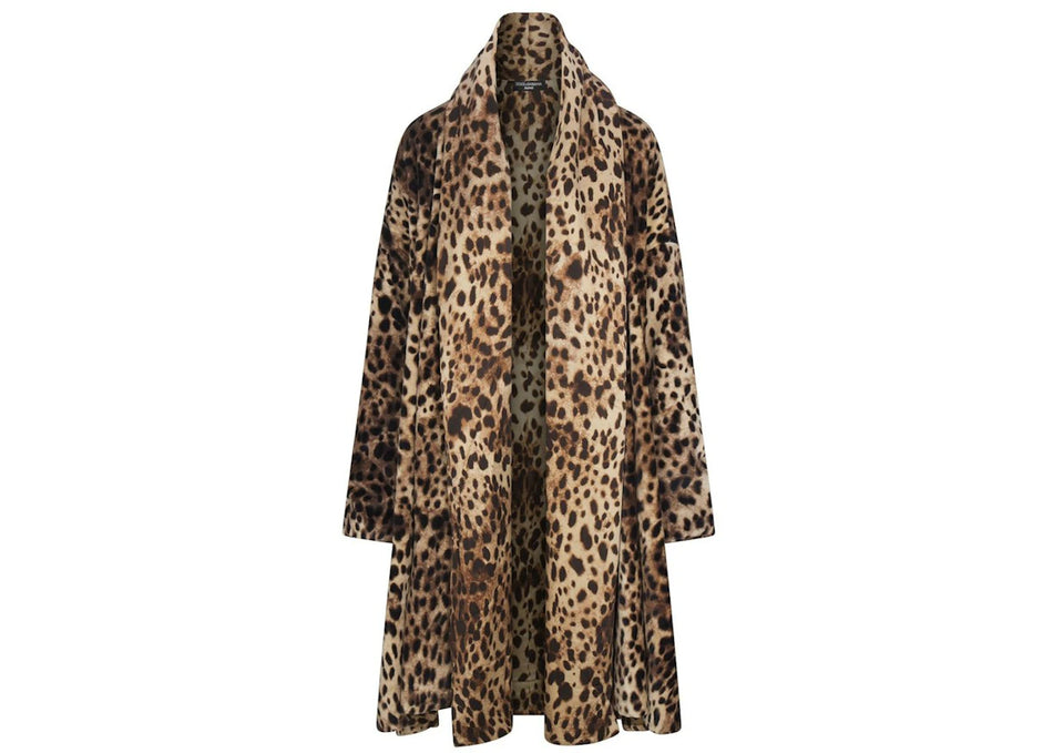 SKIMS x Dolce&Gabbana Silk Terry Robe Leopard