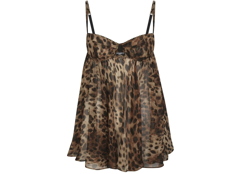 SKIMS x Dolce&Gabbana Skims Romance Babydoll Dress Leopard