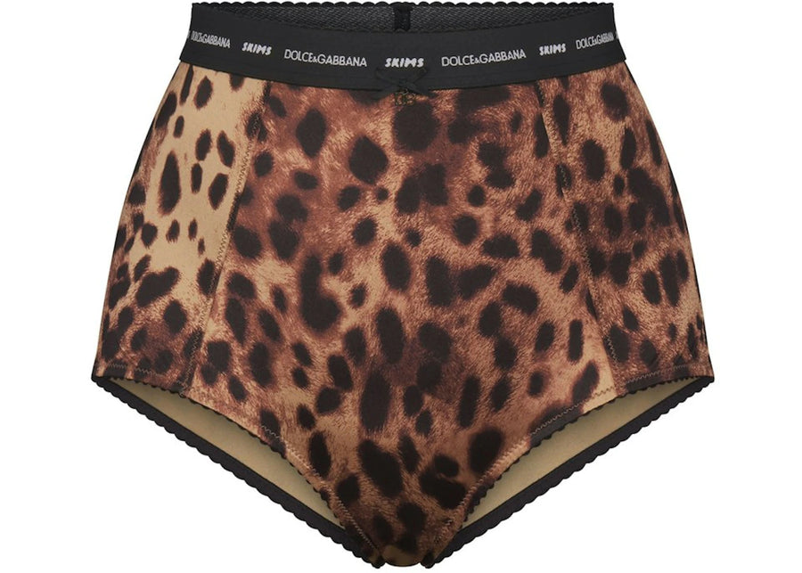 SKIMS x Dolce&amp;Gabbana Stretch Satin High-Waisted Brief Leopard