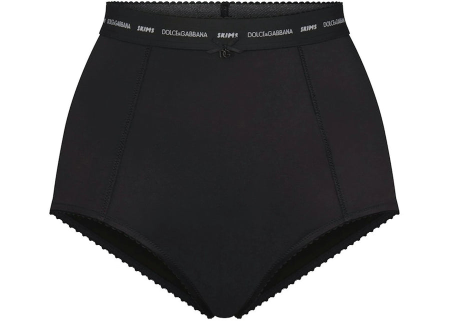 Culotte taille haute en satin stretch SKIMS x Dolce&amp;Gabbana Onyx