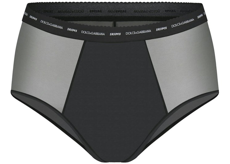 Culotte taille haute en maille ultra-fine SKIMS x Dolce&amp;Gabbana Onyx