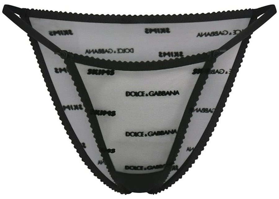SKIMS x Dolce&amp;Gabbana Ultra Fine Mesh Logo Bikini Onyx