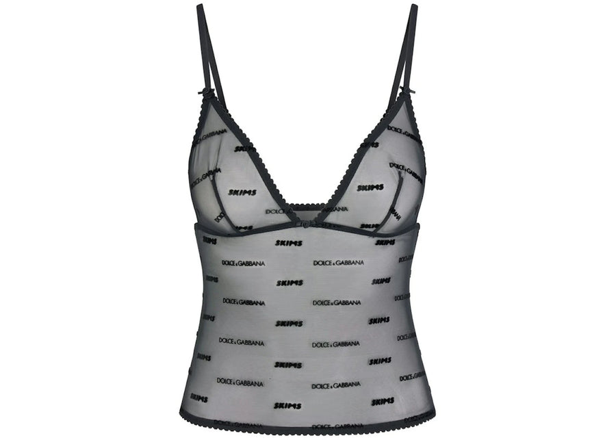 Débardeur à logo en maille ultra-fine SKIMS x Dolce&amp;Gabbana Onyx