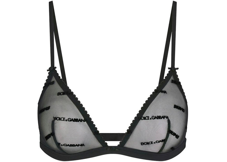 SKIMS x Dolce&amp;Gabbana Soutien-gorge triangle logo maille ultra fine Onyx