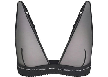SKIMS x Dolce&amp;Gabbana Ultra Fine Mesh Plunge Bralette Onyx