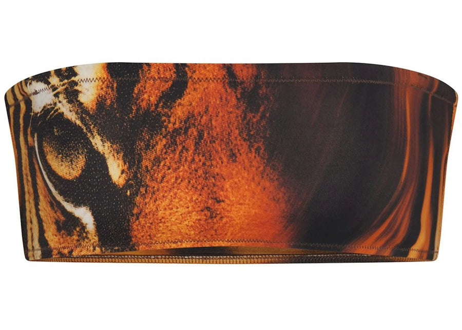 SKIMS x Roberto Cavalli Micro Bandeau Bikini Top Tiger Face Print