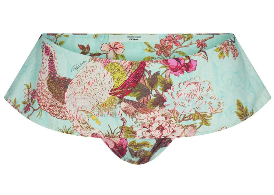 SKIMS x Roberto Cavalli Bas de bikini micro jupe imprimé Fagianella