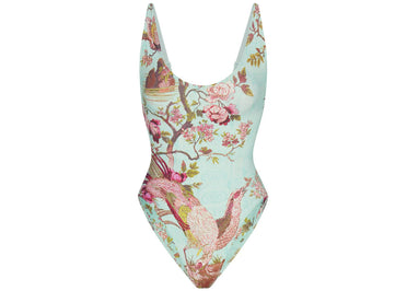 SKIMS x Roberto Cavalli Scoop Neck One Piece Fagianella Print