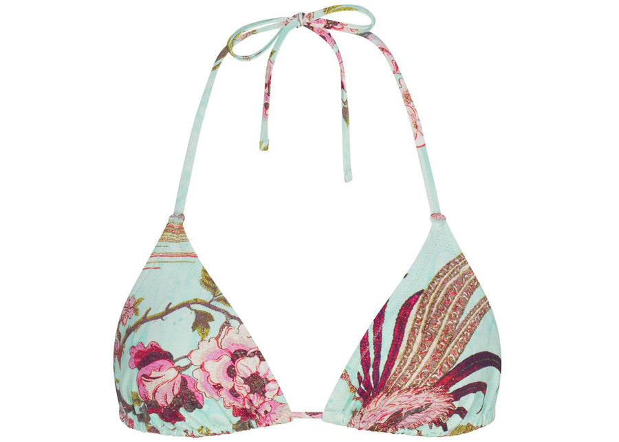Haut de bikini triangle SKIMS x Roberto Cavalli imprimé Fagianella