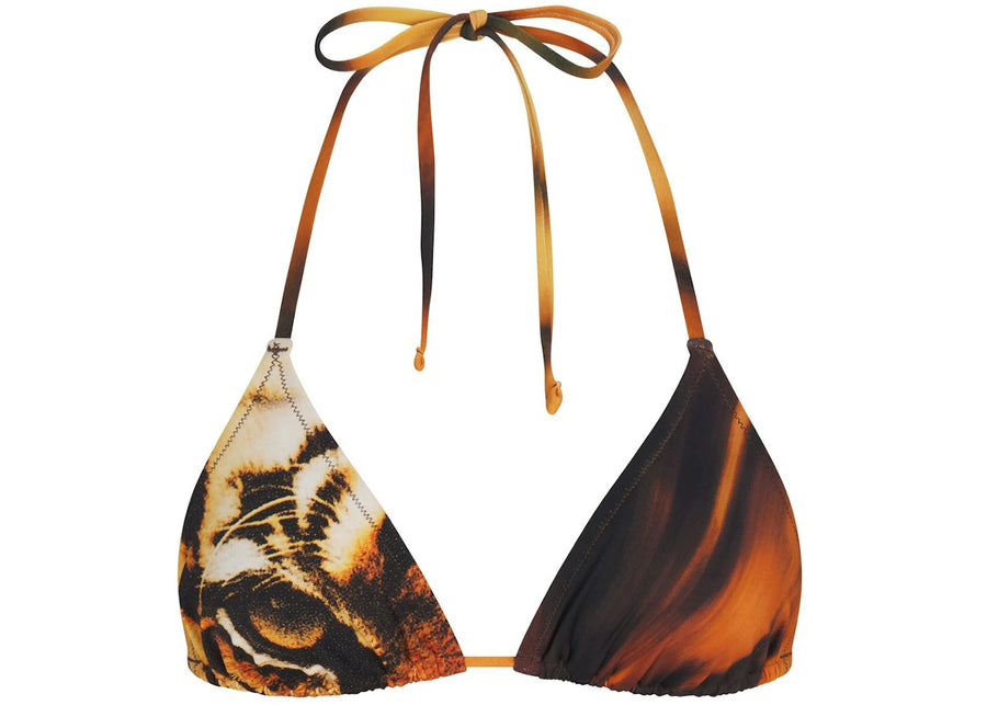 SKIMS x Roberto Cavalli Haut de bikini triangle imprimé tigre
