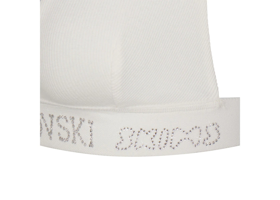 SKIMS x Swarovski Cotton Rib Plunge Bralette Marble