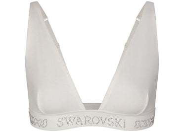 SKIMS x Swarovski Cotton Rib Plunge Bralette Marble