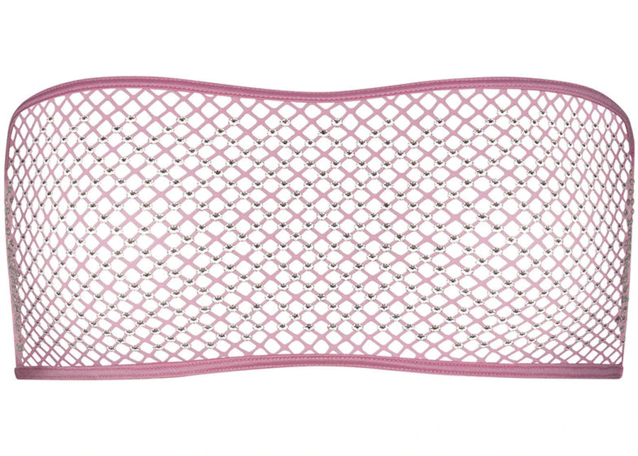 SKIMS x Swarovski Stretch Net Bandeau Bubble Gum