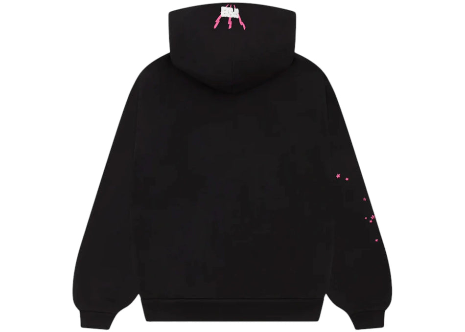 Sp5der Angel Number Hoodie Black