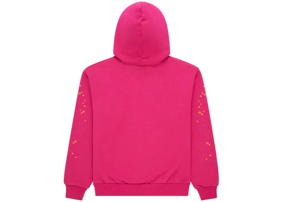 Sweat à capuche rose Sp5der Angel Number