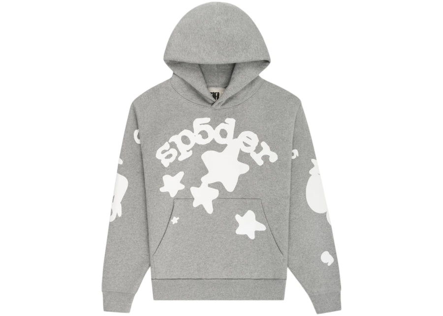 Sweat à capuche Sp5der Beluga gris chiné foncé