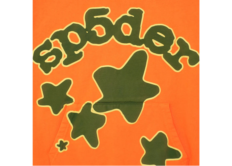 Sweat à capuche Sp5der Beluga orange