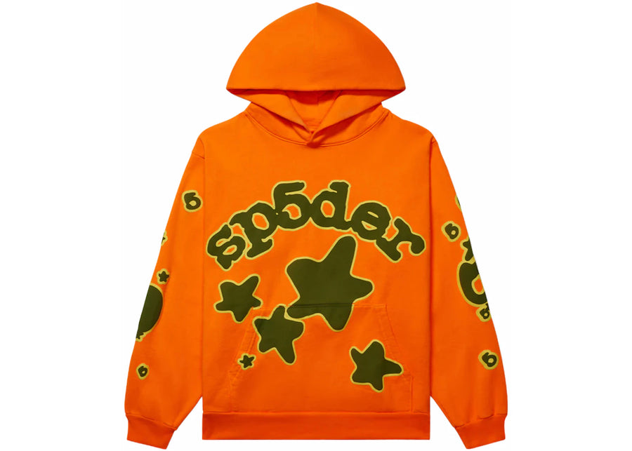 Sweat à capuche Sp5der Beluga orange