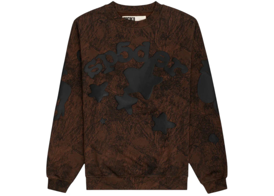 Sweat-shirt ras du cou Sp5der Beluga Real Tree Camo marron