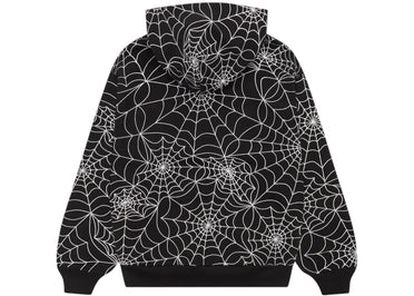 Sp5der Embroidered AOP Hoodie Black