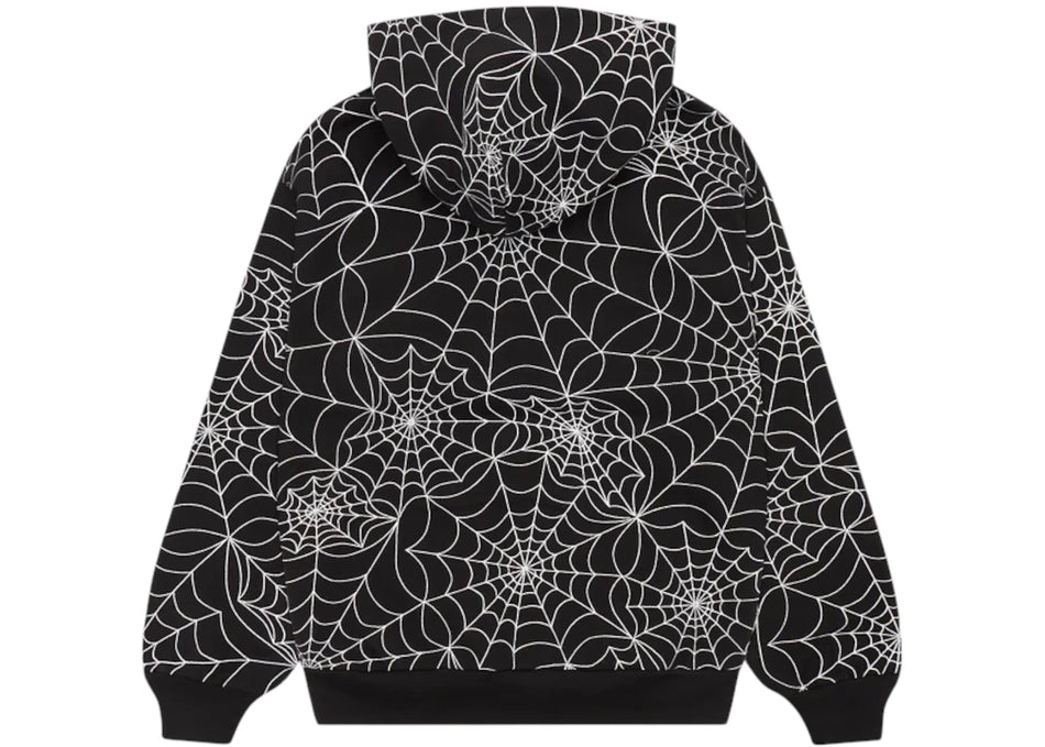 Sp5der Embroidered AOP Hoodie Black
