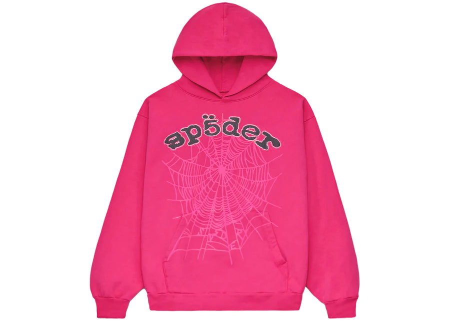 Sweat à capuche rose Sp5der Legacy