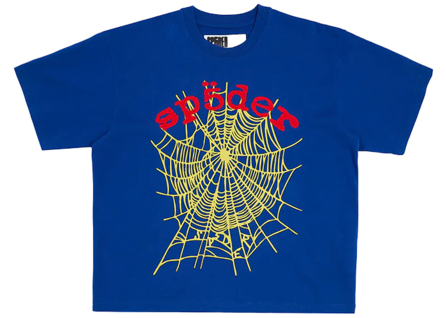 T-shirt épais Sp5der OG Logo V2, bleu marine