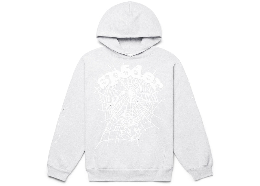 Sweat à capuche Sp5der OG Web gris chiné