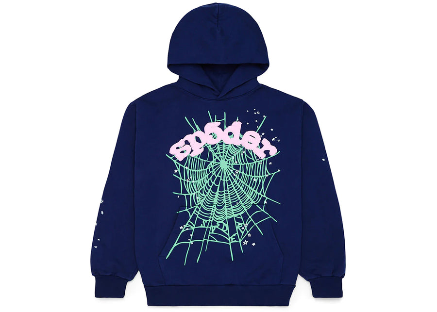 Sweat à capuche Sp5der OG Web bleu marine