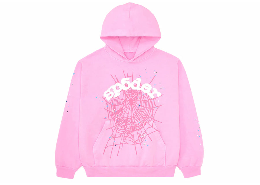 Sweat à capuche rose Sp5der OG Web