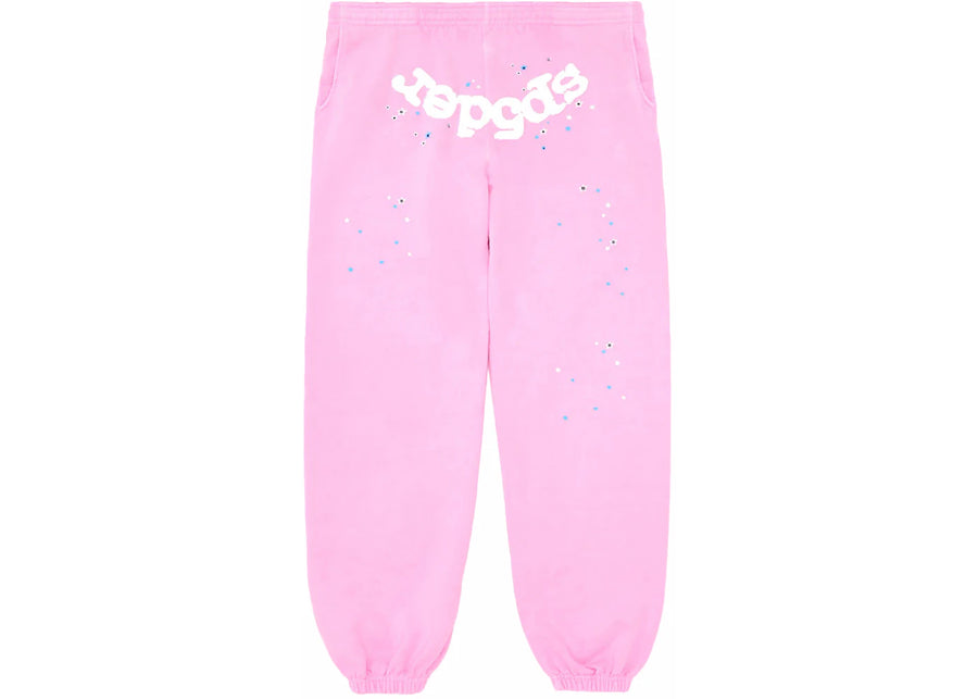 Pantalon de survêtement Sp5der OG Web rose