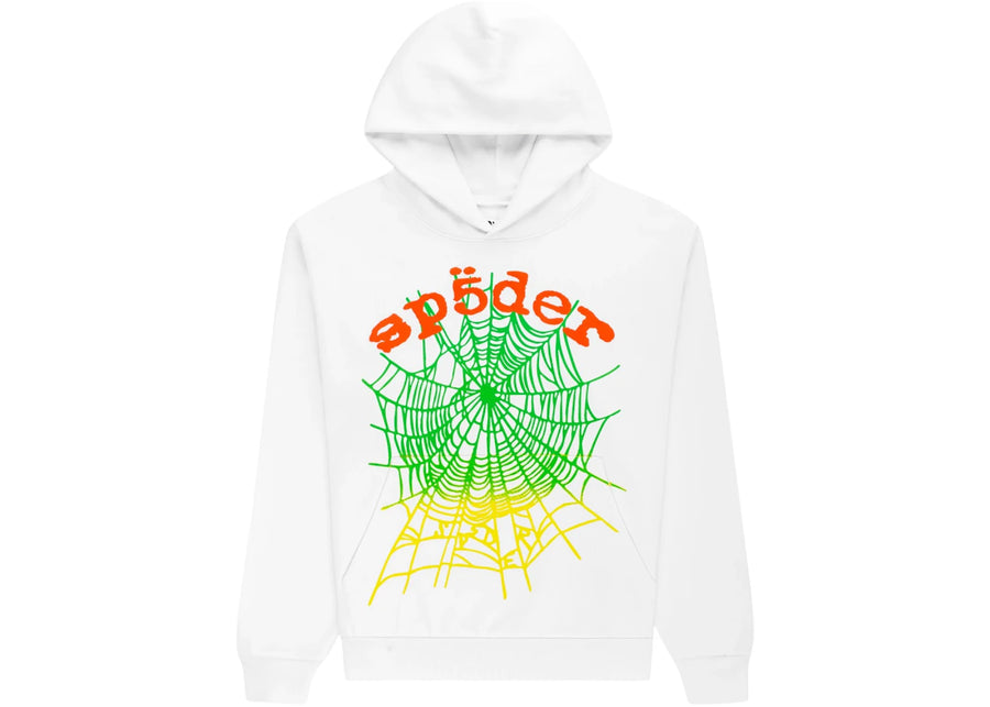 Sweat à capuche dégradé Sp5der OG Web V2 blanc