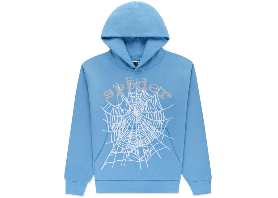 Sweat à capuche Sp5der OG Web V2 bleu poussiéreux