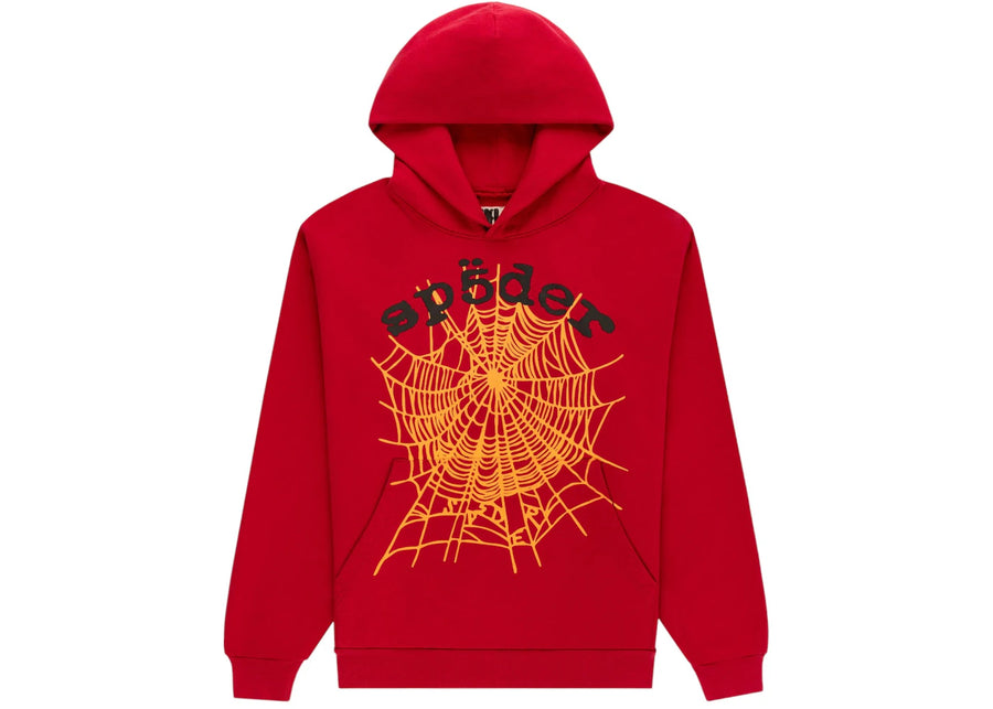 Sweat à capuche rouge Sp5der OG Web V2