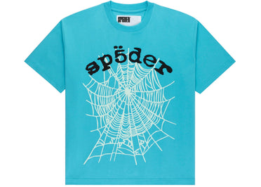 Sp5der OG Web V2 Tee Cyan