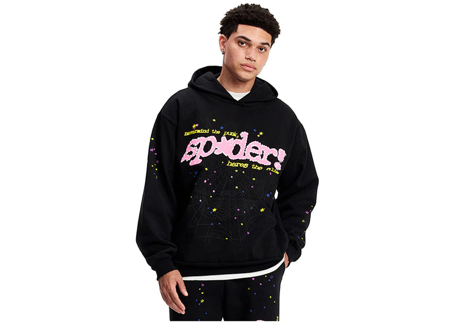 Sp5der P*NK V2 Hoodie Black